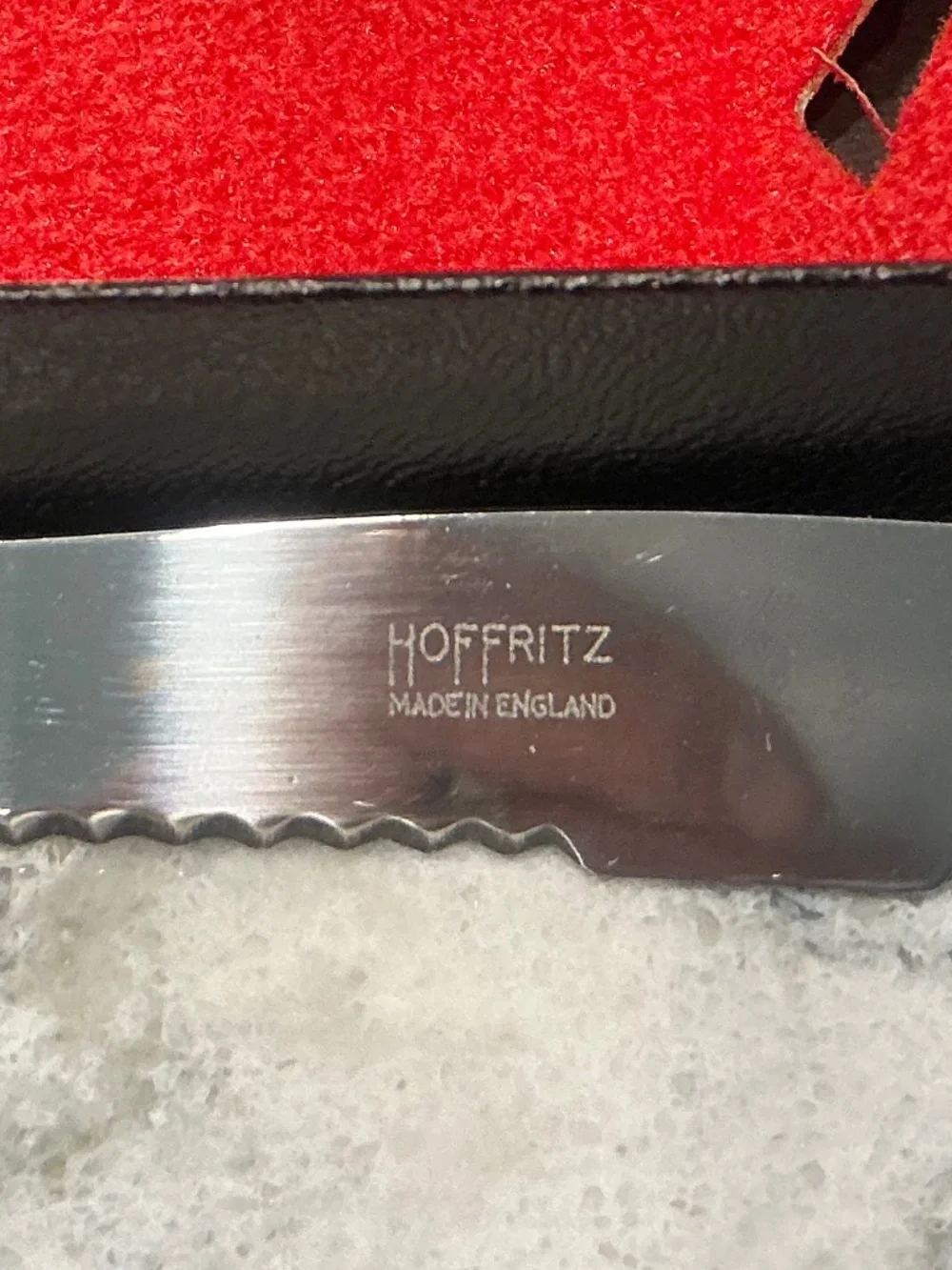 2 Vintage Boxes Hoffritz set of 6 wooden handle serrated steak knives 12 total